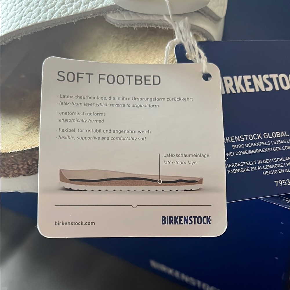 Birkenstock White Two-Strap Sandals with Contoured Footbed - Picture 3 of 6